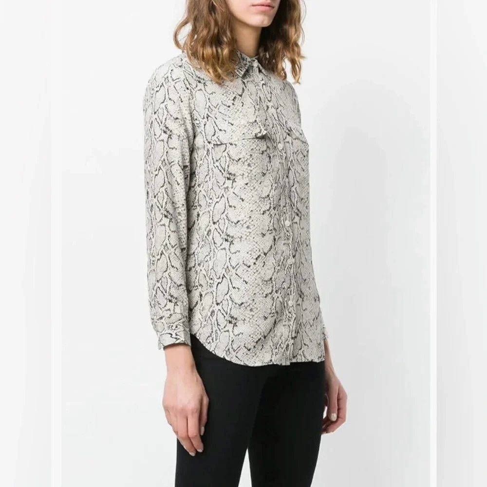 Equipment Femme Women's Classic Sandwashed Crepe De Chine Silk Slim Size S - Picture 9 of 12